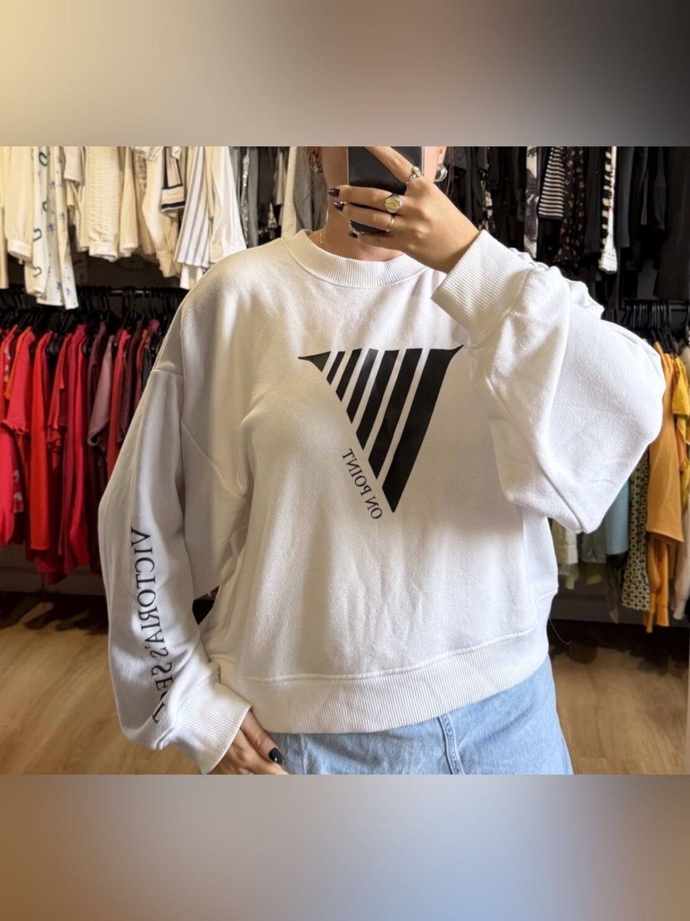 Victoria's Secret On Point Pullover Sweatshirt - XL White